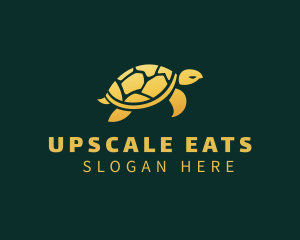 Gold Sea Turtle Animal logo design