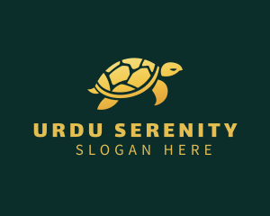 Gold Sea Turtle Animal logo design