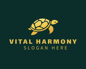 Gold Sea Turtle Animal logo design