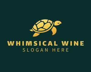 Gold Sea Turtle Animal logo design