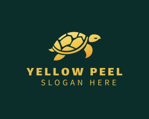 Gold Sea Turtle Animal logo design