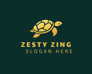 Gold Sea Turtle Animal logo design