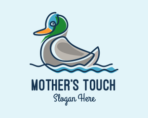 Minimalist Mother Duck  logo design