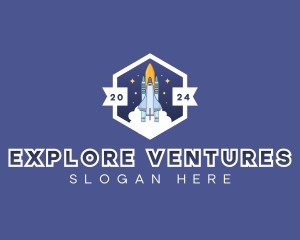 Spaceship Galaxy Explorer logo design