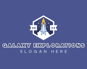 Spaceship Galaxy Explorer logo design