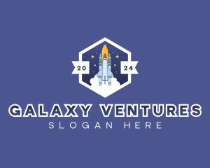 Spaceship Galaxy Explorer logo design