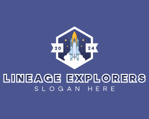 Spaceship Galaxy Explorer logo design