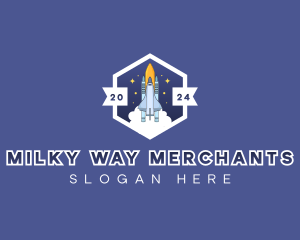 Spaceship Galaxy Explorer logo design