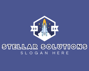 Spaceship Galaxy Explorer logo design