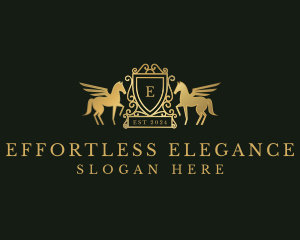 Pegasus Luxury Shield logo design