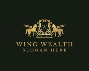 Pegasus Luxury Shield logo design