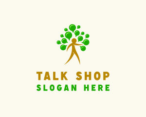 Human Wellness Tree Chat logo design