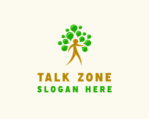 Human Wellness Tree Chat logo design