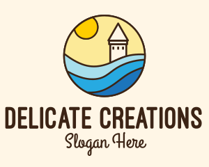 Stained Glass Lighthouse Resort logo design