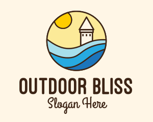 Stained Glass Lighthouse Resort logo design