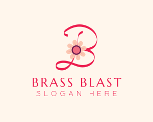 Pink Flower Letter B logo design