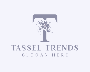 Feminine Floral Letter T logo design