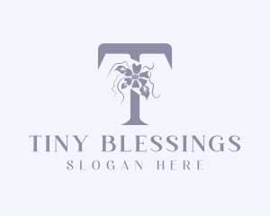 Feminine Floral Letter T logo design