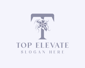 Feminine Floral Letter T logo design