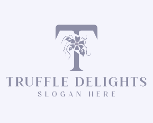 Feminine Floral Letter T logo design