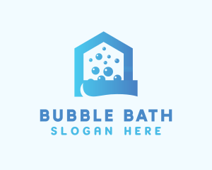 Blue Bubbles Housekeeping logo design