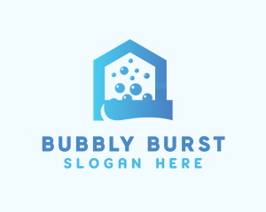 Blue Bubbles Housekeeping logo design