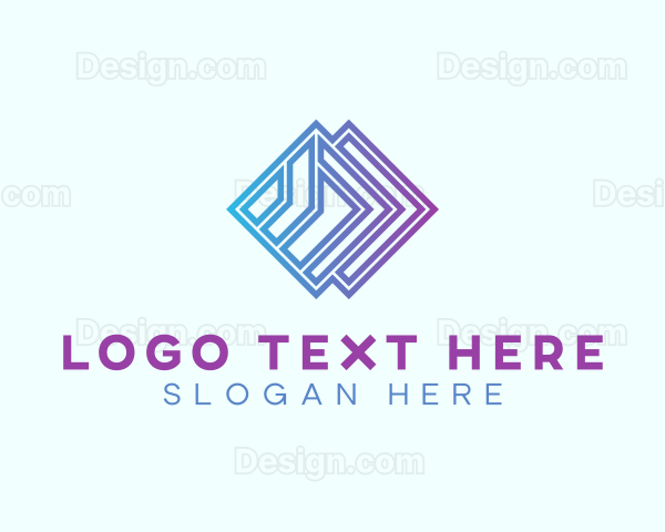 Gradient Geometric Diamond Logo