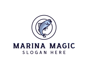 Marine Fish Fishery logo design