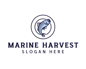 Marine Fish Fishery logo design