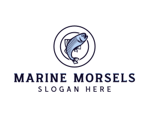 Marine Fish Fishery logo design