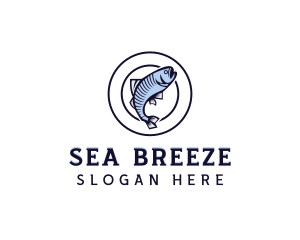 Marine Fish Fishery logo design