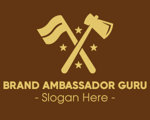 Flag Axe Lumberjack, logo design