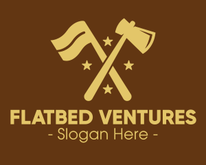 Flag Axe Lumberjack, logo design