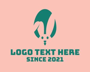 Teal Easter Bunny Egg logo