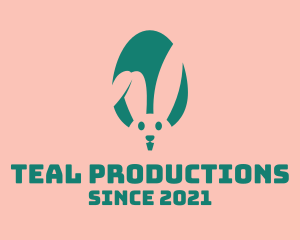 Teal Easter Bunny Egg logo