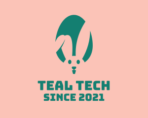 Teal Easter Bunny Egg logo