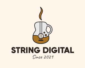 Coffee Guitar Mug logo design