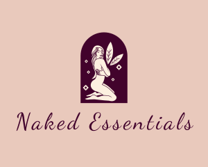 Flower Woman Naked Beauty logo design
