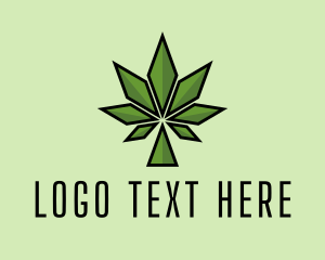 Geometric Weed Leaf  logo