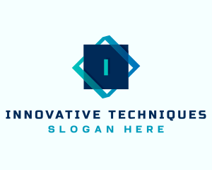 Gradient Tech Cube logo design