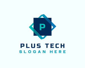 Gradient Tech Cube logo design