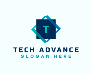 Gradient Tech Cube logo design