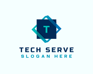 Gradient Tech Cube logo design