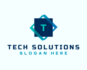 Gradient Tech Cube logo design