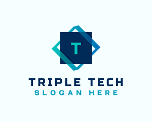 Gradient Tech Cube logo design