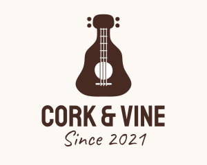 Brown Guitar Bottle  logo design