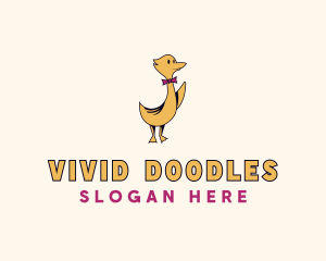 Pet Duck Bowtie logo design