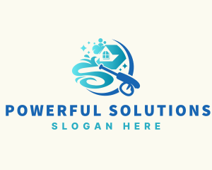 Pressure Washer Sanitation Cleaning  logo design