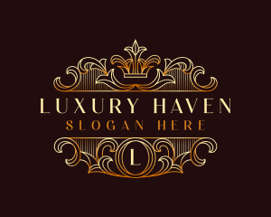 Luxury Monoline Crown logo design