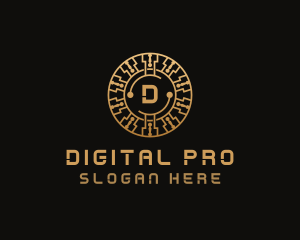 Cryptocurrency Digital Tech logo design